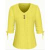 Spring and Summer New Solid Color Jacquard Button Long-sleeved Straps Hollow Loose T-shirt Top