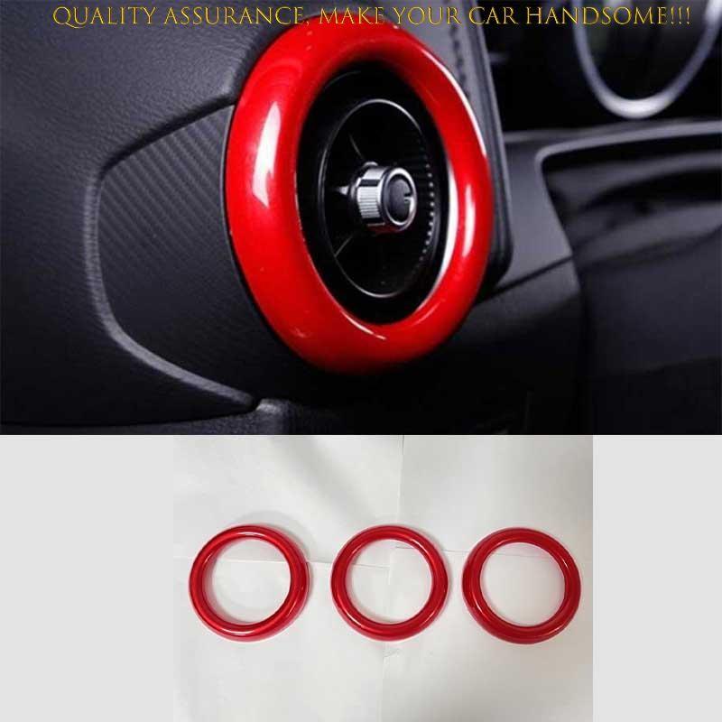 For Mazda MX-5 Miata 2016-2024 Bright Red Console AC L&R Air Outlet Vent Trim