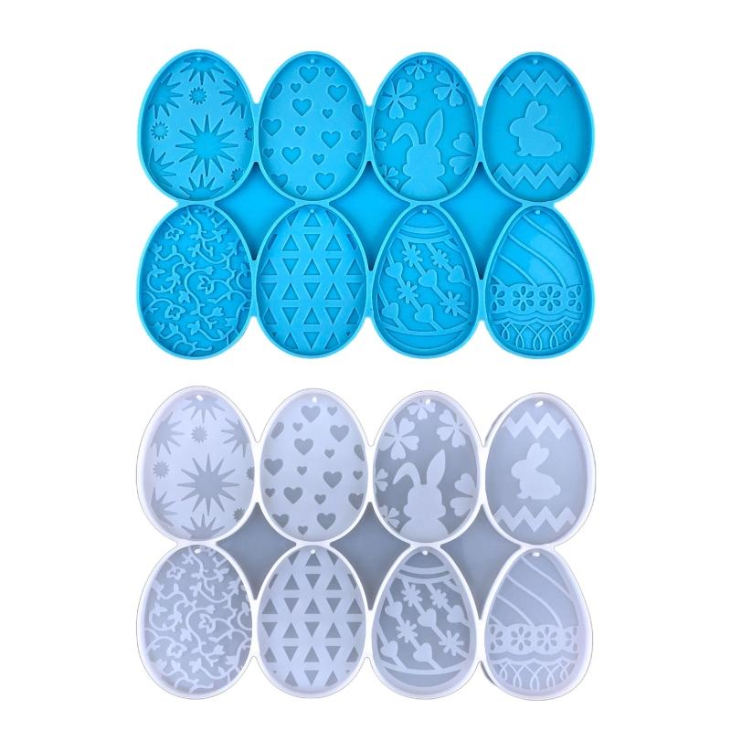 Diy Easter Egg Bunny for Key Pendant Decorative Silicone Mold Easter Day Series Charms Resin Casting Mold for Home Decor
