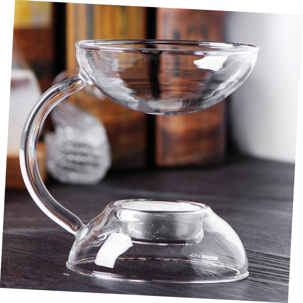 NUOLUX Glass Candle Holder, Tabletop Glass Essential Oil Burner, Tealight Candle Holder