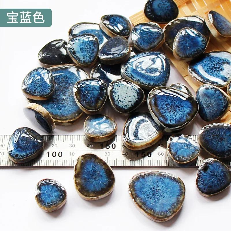 100g Oval Ceramic Mosaic Tiles Multi Color Mosaic Piece DIY Mosaic Making Stones for Craft Hobby Arts Home Wall Decoration arte