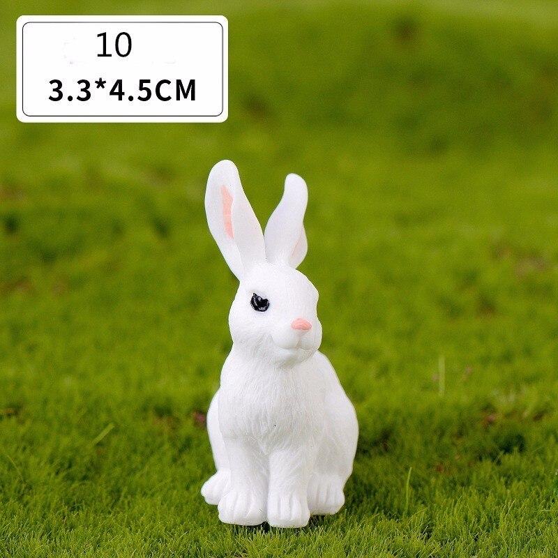 Darthome Ltd Figura decorativa de resina blanca vintage de marzo de conejo liebre jardín patio césped 43 cm