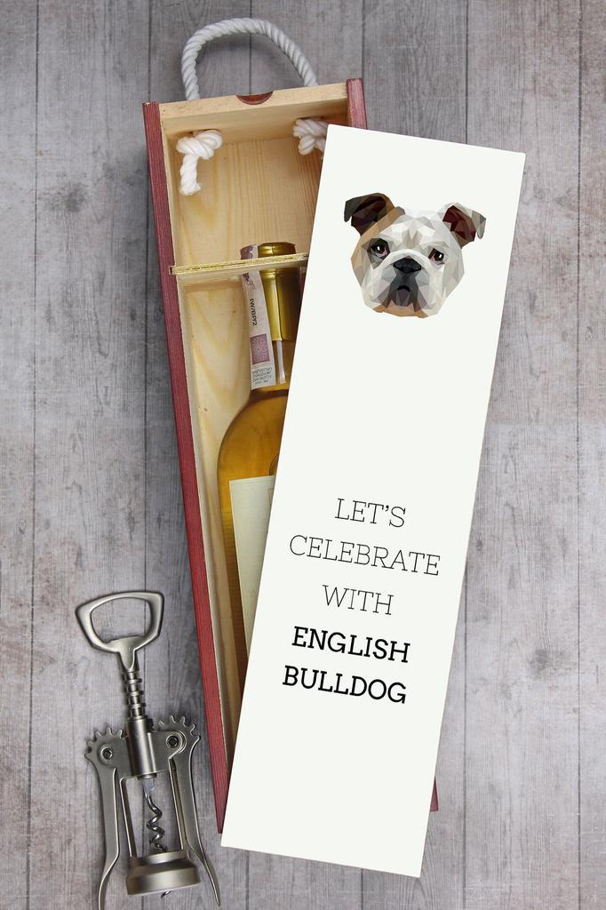 Buldog Angielski, Bulldog - Geometryczne Pudełko Ze Zdjęciem I Napisem Na Wino Marki Art-Dog