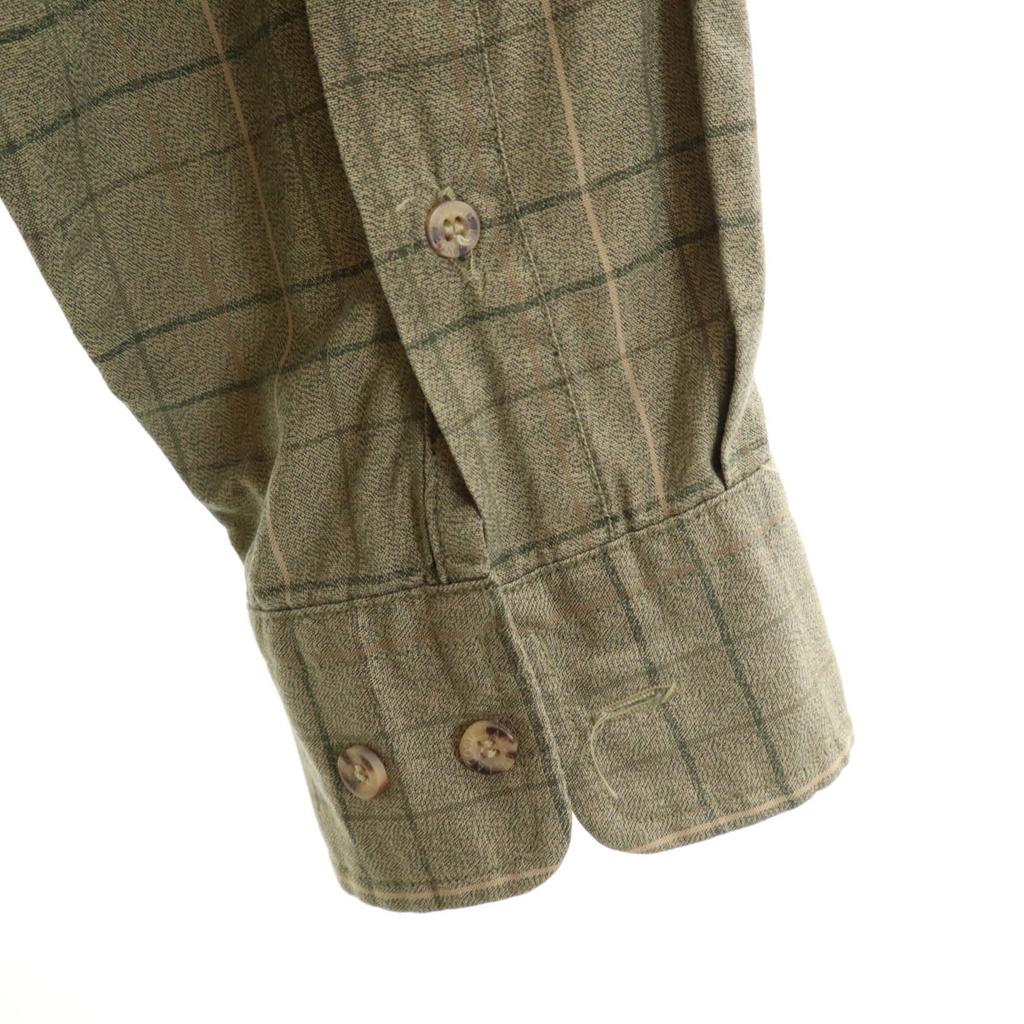 LACOSTE made in Japan Check Pattern Long sleeve Button down shirt 3 Khaki Men's Used