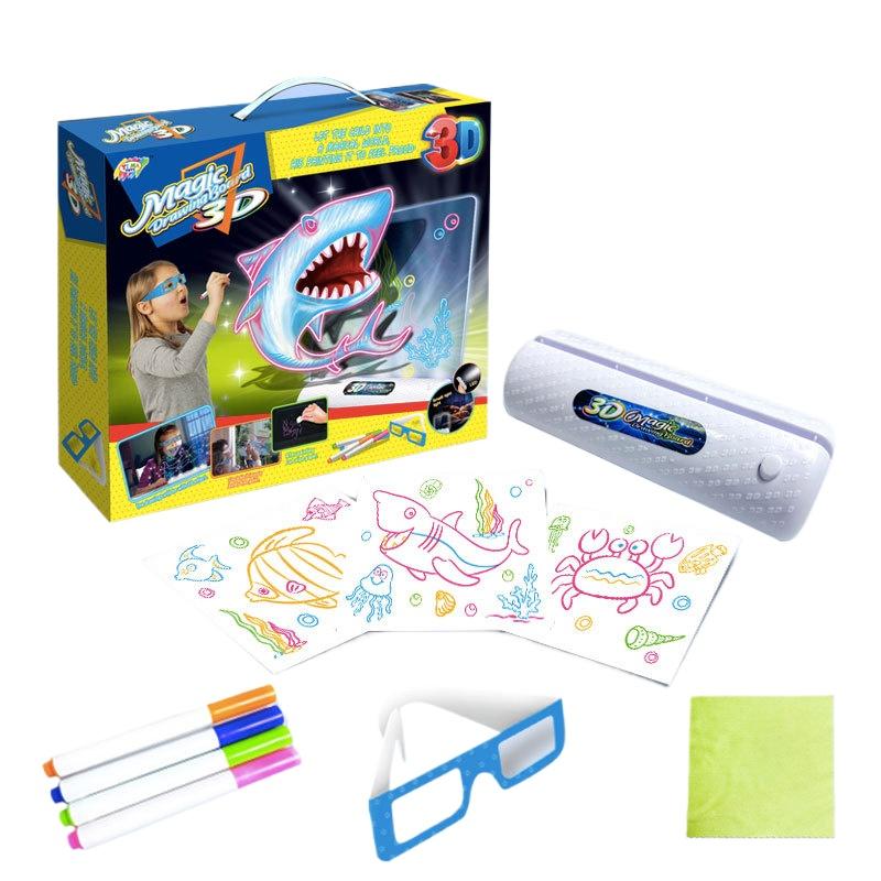 

Детская светодиодная светящаяся доска для рисования, 3D цветной свет, художественная доска для рисования, маркер, блокнот для письма, развивающая игрушка Монтессори, подарок M