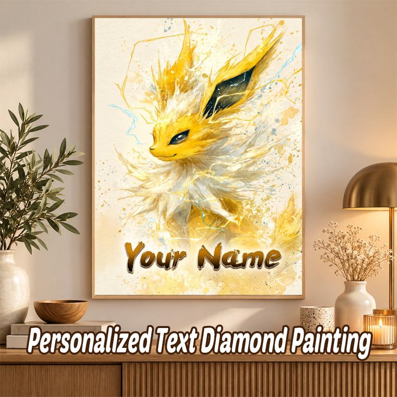 Jolteon Custom Name Diamond Painting Personalized 5D Full Drill DIY Diamond Art Home Decor