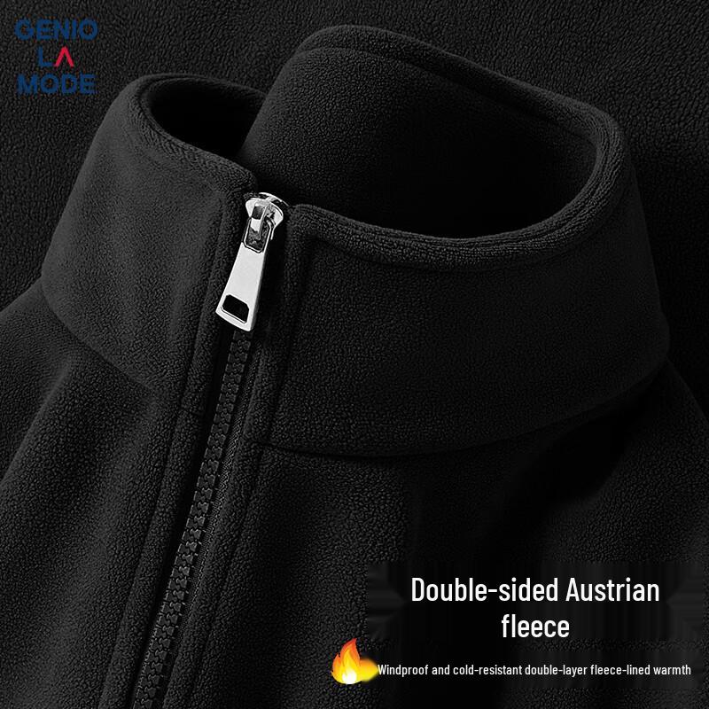 

GENIOLAMODE Men s Double-Sided Fleece Casual Jacket 2XL
