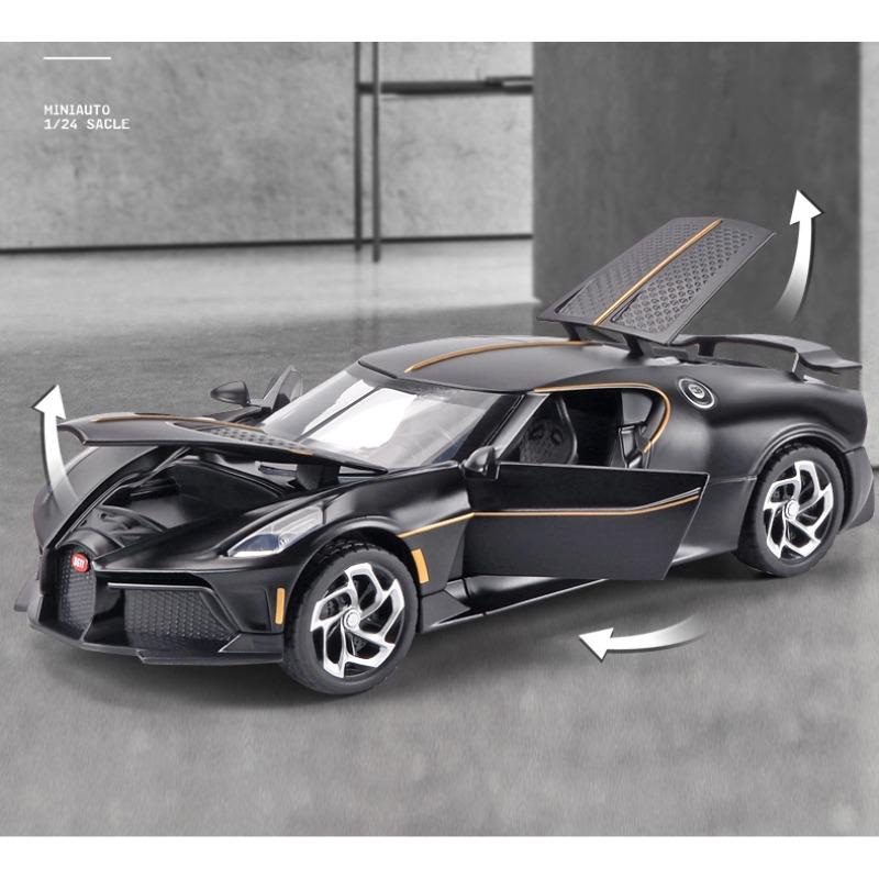 1/24 Bugatti Voice of The Night Automodell aus Druckguss, Spielzeugfahrzeuge aus Metall, hochsimulierte Sound- und Lichtkollektion, Kindergeschenk