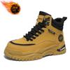 Martin Boots Men's Autumn and Winter Velvet Thickened High-top Hiking Shoes British Wind Mid-help Tooling Boots Desert Rhubarb Boots