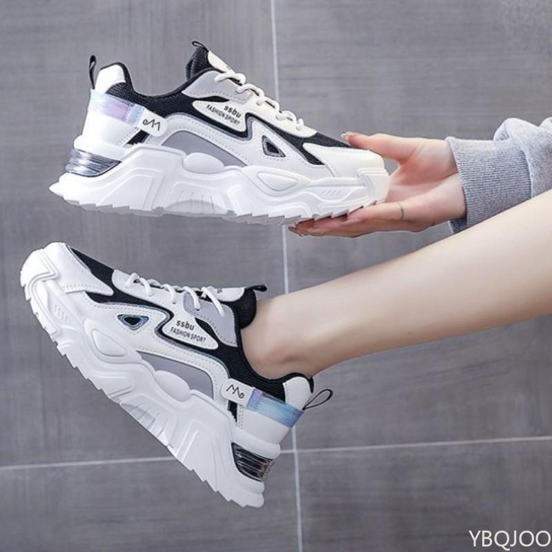 Large Size Autumn  Breathable Lightweight Casual Comfortable Women s Shoes Versatile Flat Bottom Women s Sports Dad Shoes 37