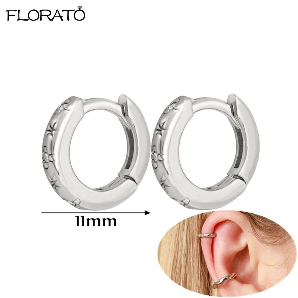 Classic Zircon Earrings 925 Silver Needle Allergic Protection Star Golden Hoop Earrings for Women Birthday Fine Jewelry Gift