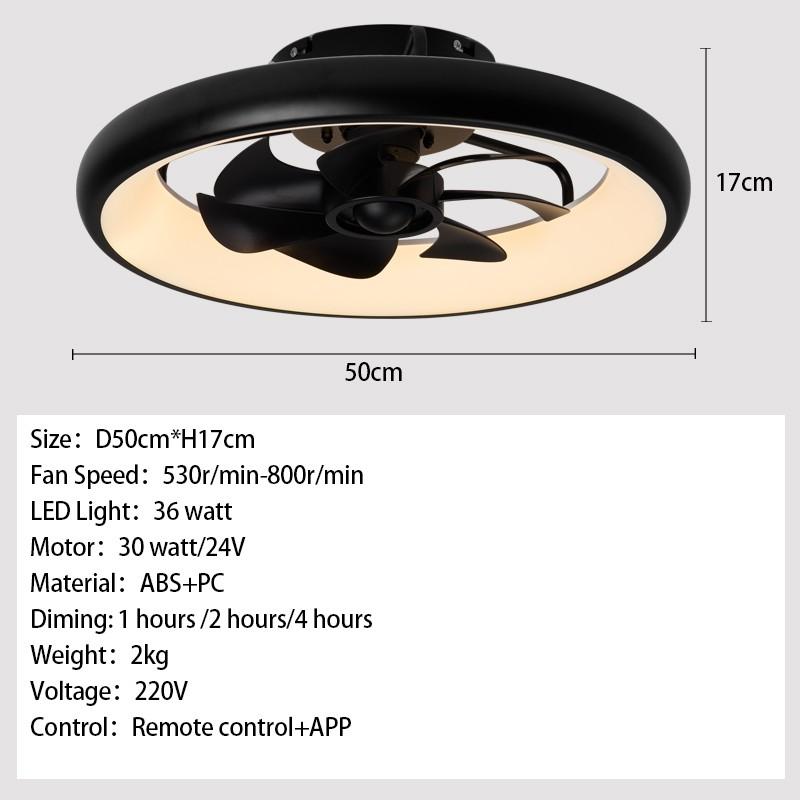 DC Motor Small Electric Ceiling Fan Light Household 6-Speed Strong Wind Ceiling Fan Indoor Remote Control Fan Lamp