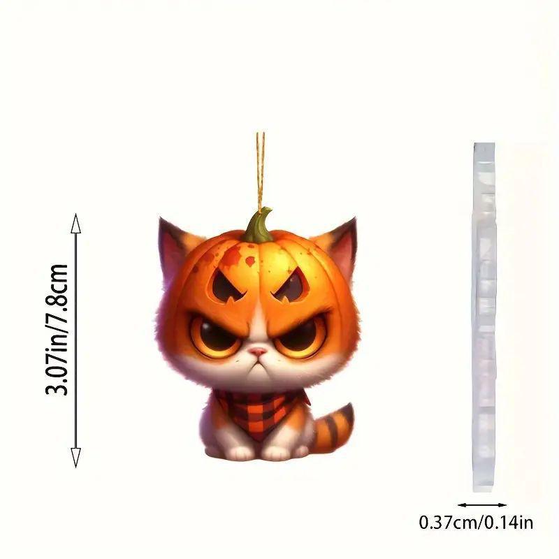 

Милый акриловый подвес для автомобильного зеркала в виде котенка-тыквы на Хэллоуин Standard