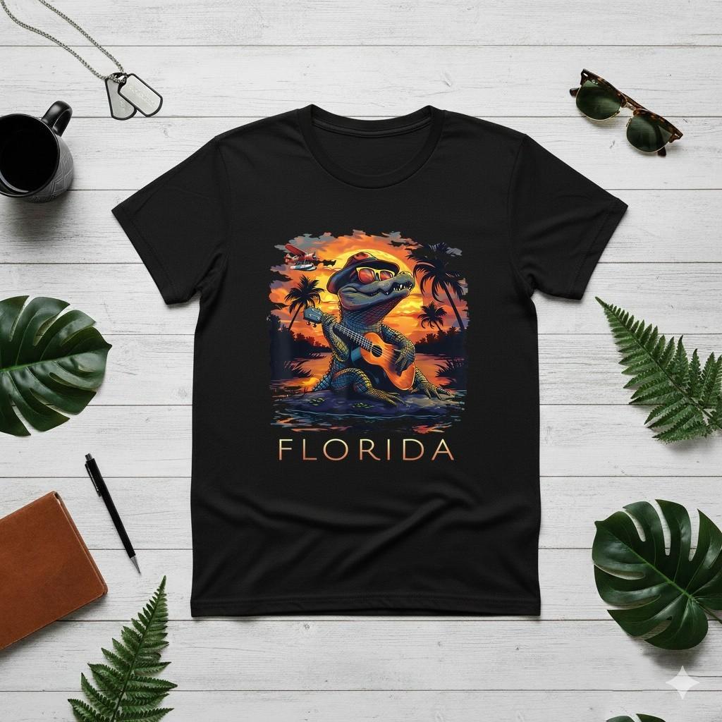 Florida Vacation Cute Alligator T-Shirt S-4XL S разноцветный