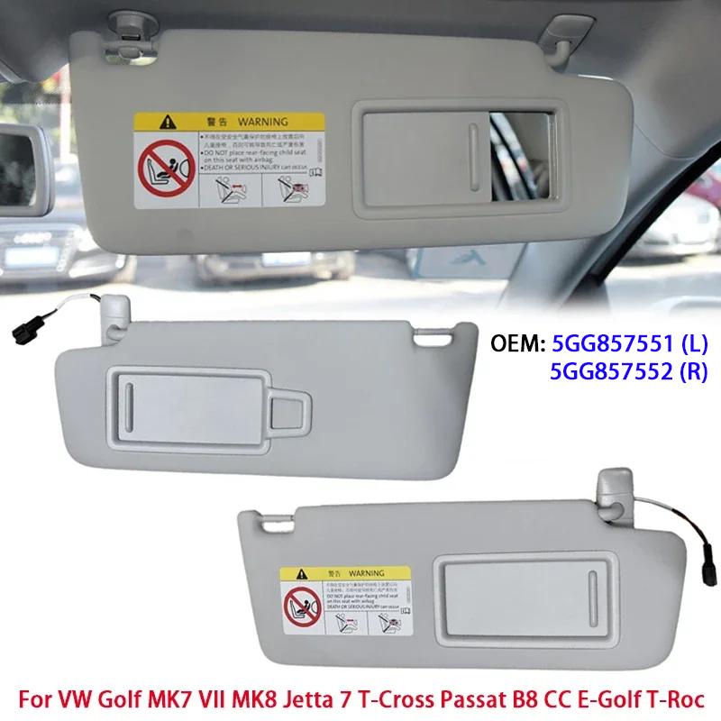 1/2pz Visiera Parasole Interna per Auto con Specchietto Cosmetico Kit per VW Golf Mk7 Mk8 Jetta 7 T-Cross Passat B8 CC E-Golf T-Roc
