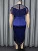 AOMEI Women Plus Size Fringe Midi Dress Elegant Bodycon Tassel Pencil Evening Party Club Dresses