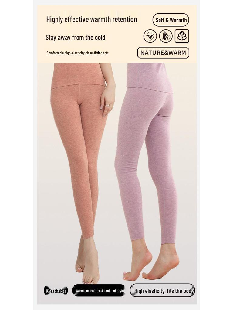 Women's Wool Silk Thermal Pants: Autumn/Winter Warmth with German Velvet Brushed Fabric.