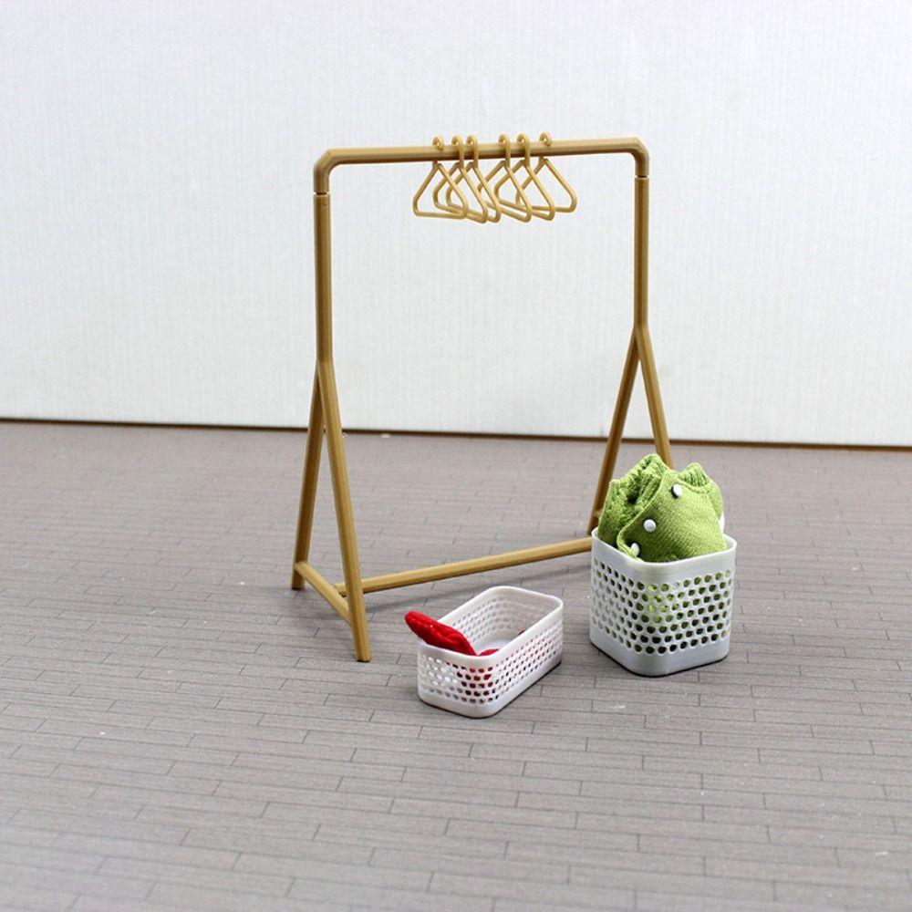 Display Stand Miniature Hangers 1/12 Scale Dollhouse Clothing Rack Doll Clothes Rack  Kid Toy