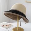 Summer Korean Casual Women's Fisherman Hats, Versatile Beach Hat Sunhat Accessories New Cloth Wide Brimmed Patchwork