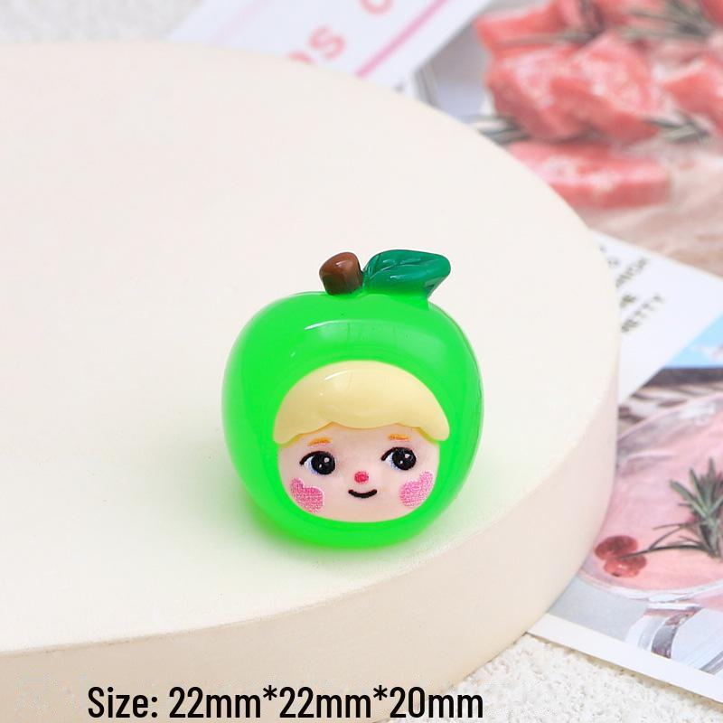 Luminous 3D Fruit Girl DIY Keychain Resin Jewelry Accessories