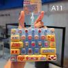 Mini Keyboard Keychain 26 Grids Creative Sea View Pendant Funny Decor for Key Ring Children's Day Gift