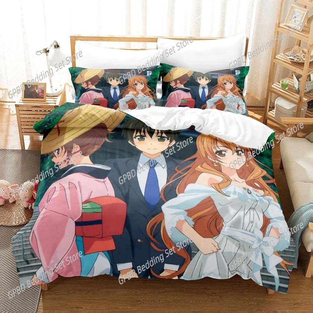 Fashion Anime Golden Time 3D Bedding Set Duvet Cover Pillowcases Single Twin Full Queen King Size Home Decor Quilt Boys Gift