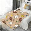 B-Brown Bear and C-Cony Throw Kid-Friendly Flannel Throw Blanket Soft Warm Anti-Static Washable All Season
