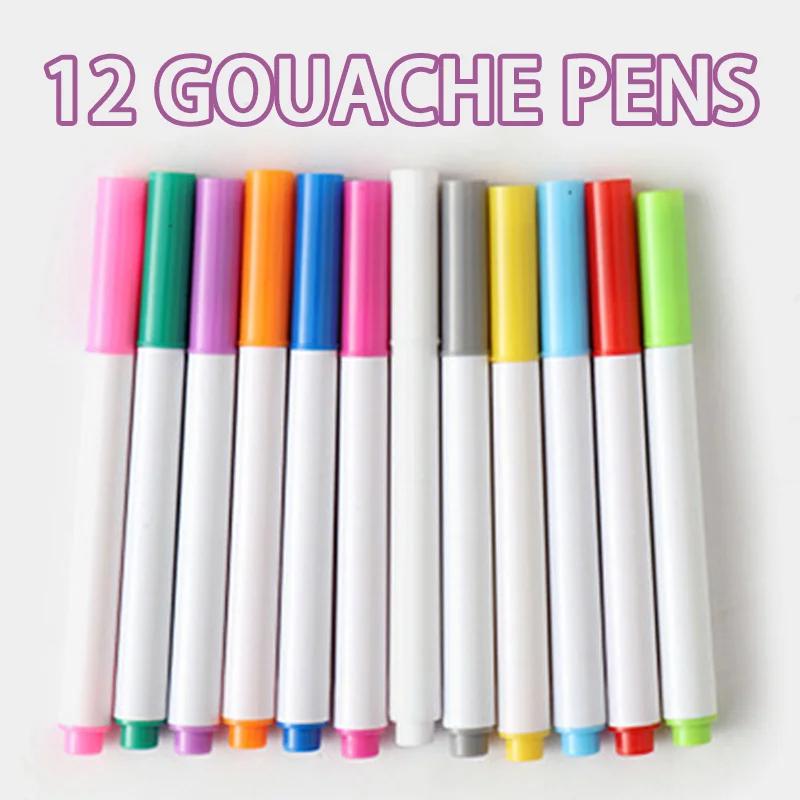 

Стираемая книга для рисования для детей, игрушки для малышей, многоразовые блокноты для рисования с 12 акварельными ручками, набор для дошкольного путешествия и письма