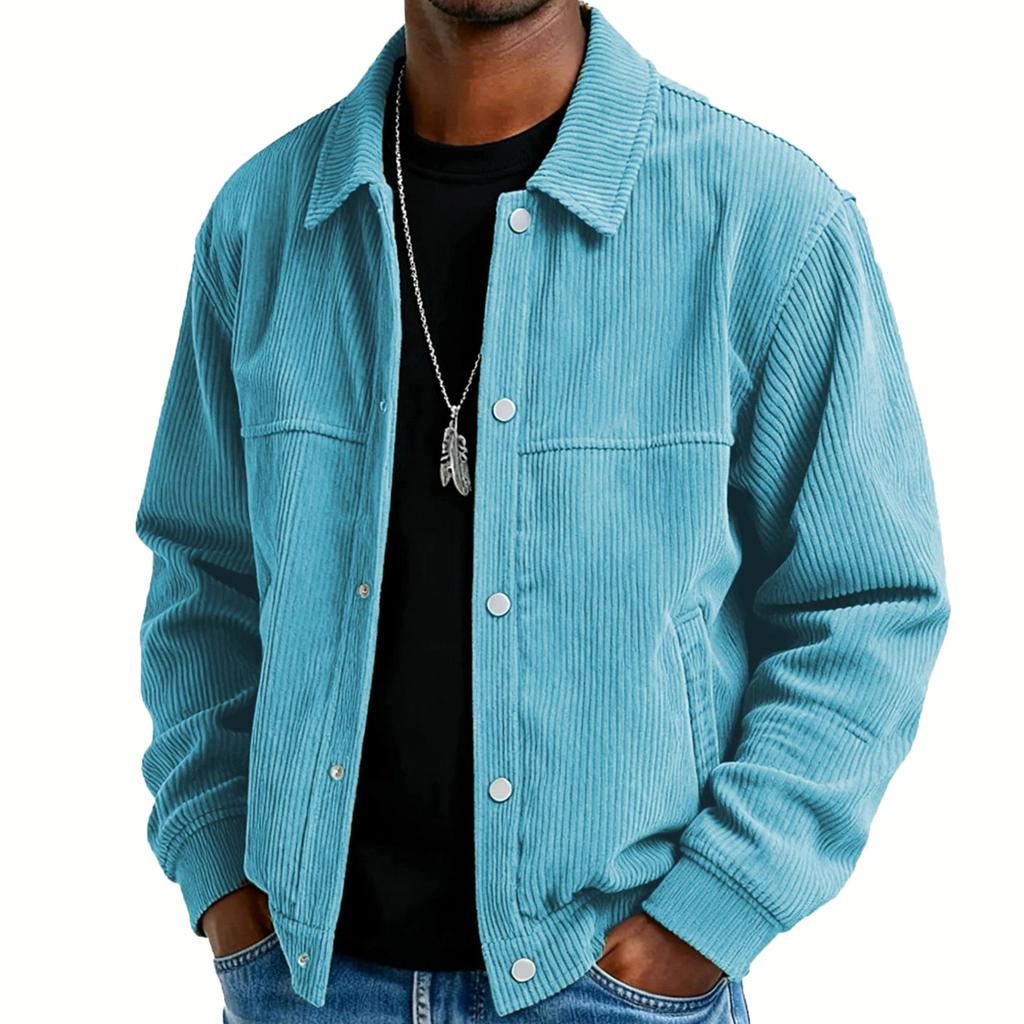 Giacca da Uomo a Colore Unito Casual Manica Lunga Abbottonatura Davanti Cappotto Stile Semplice Capospalla Leggero Adatto per l'Uso Quotidiano e per Stratificare