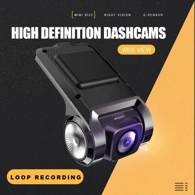 HD 1080P Car DVR Camera ADAS Car Dash Cam Android Player Navigation Dashcam Night Vision Driving Monitoring Recorde USB Dash Cam