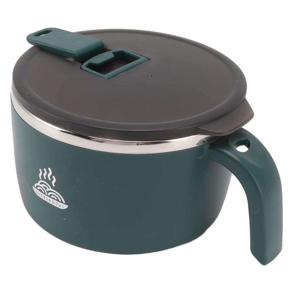Stainless Steel Instant Noodles Bowl 900ml Noodles Bowl with Lid for Student Dormitory Office Worker