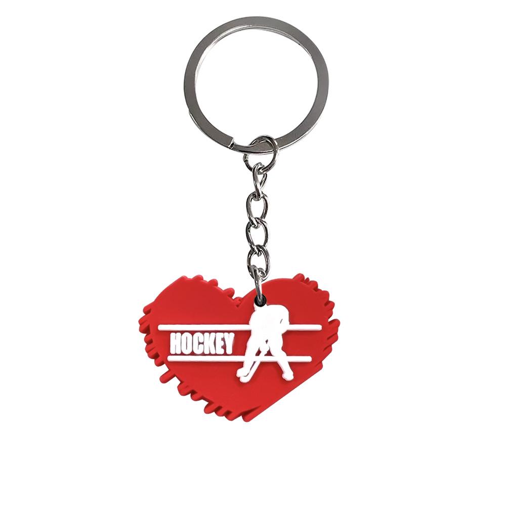 Hockey Backpack Charms: PVC Keychain Pendants, Soft Rubber DIY Ornaments, Small Gift Keychains