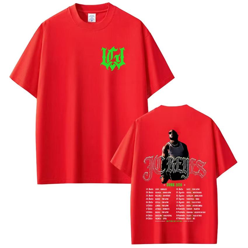 2026 Hot Sale Rapper Jc Reyes Tour 2026 Merch T Shirts Men Women Clothing Hip Hop Fashion T Shirt Breathable Streetwear Casual Tees