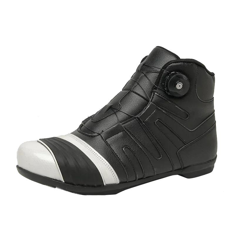 Men's Motorcycle Protective Boots Leather Breathable Shock-absorbing Waterproof Motorcycle Cross-country Shoes Protect The Ankle