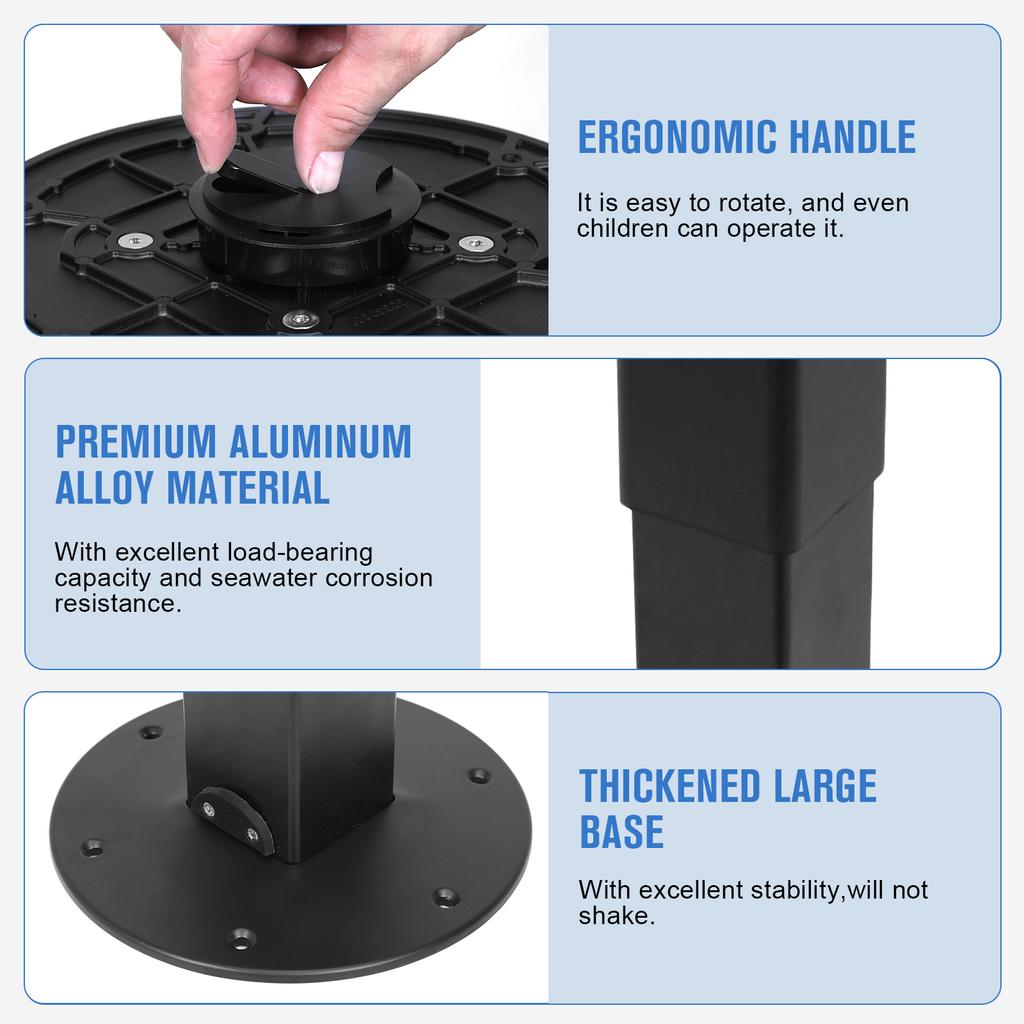 Heavy Duty Camper Table Pedestal with Gas Lift Versatile Table Pedestal Aluminum Alloy Lift Up Table Base for RV Boat Caravan