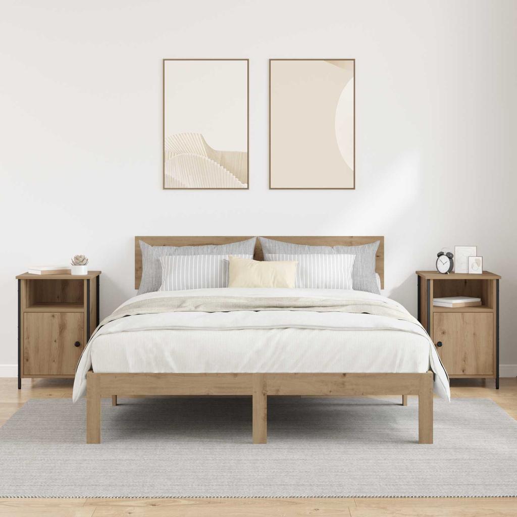 Nightstand Set of 2 Artisan Oak Finish 40 x 42 x 60 cm Engineered Wood
