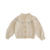 2024 Autumn Infant Girl's Knitted Embroidered Jacket & Lace Pants Set