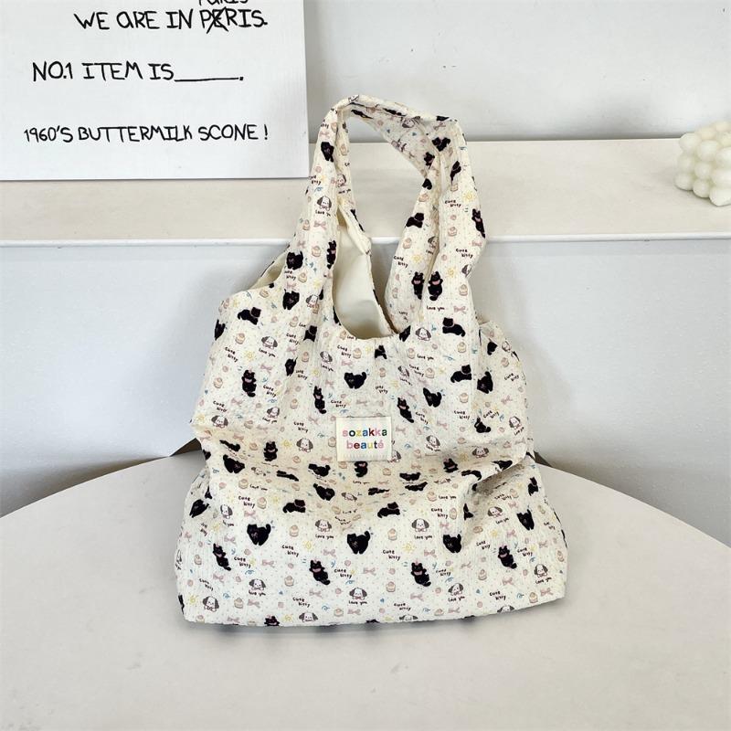 5 Embossed Vest Bag Large Capacity Shoulder Handbag Daily Leisure Student Print Female