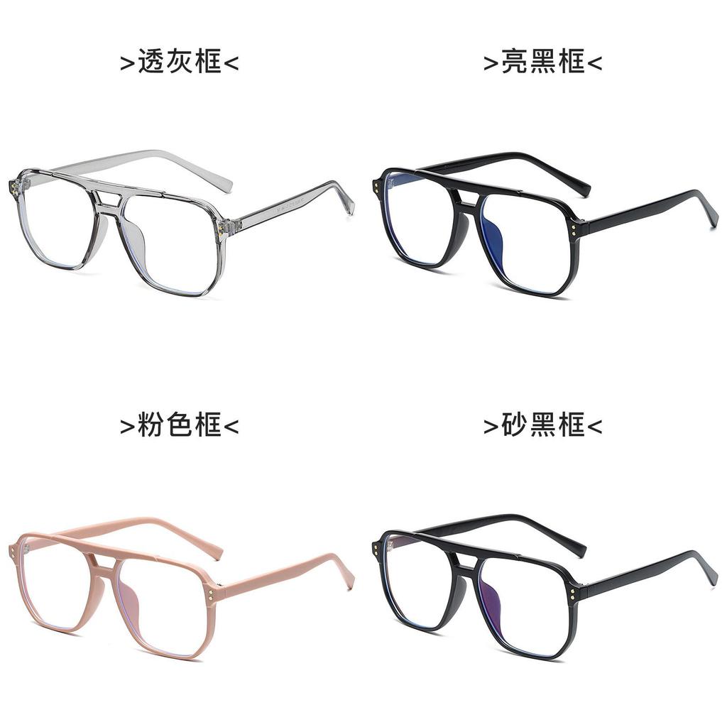 Tr90 Square Glasses Frame With Blue Light Blocking For Fashionable Commuting And Long Face Shapes