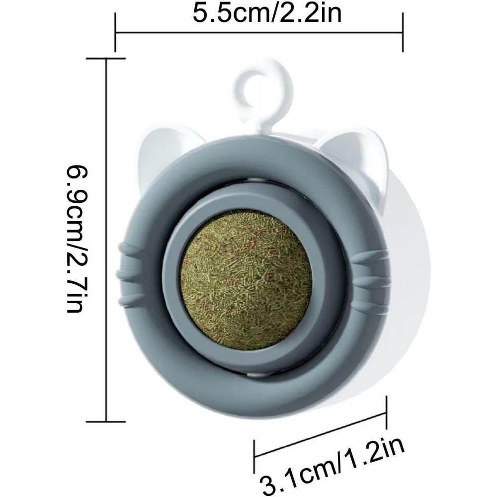 Natural Catnip Ball Cat Wall Stick-on Toy Scratcher Treats Healthy Natural Removes Ball to Promote Digestion Cat Grass Snack