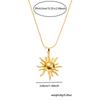Retro Temperament Gold Color Stainless Steel Greek Totem Sun Pendant Necklace for Women Designer Charm Jewelry Accessories Gifts