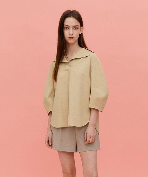 Line Studio One Puff Sleeve Linen Blouse Jwblme0400 Olive/F