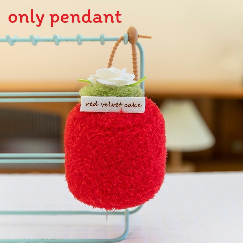 Cake Three Fun Names Coffee Biscuits Plush Toy Pendant For Decoration Bag