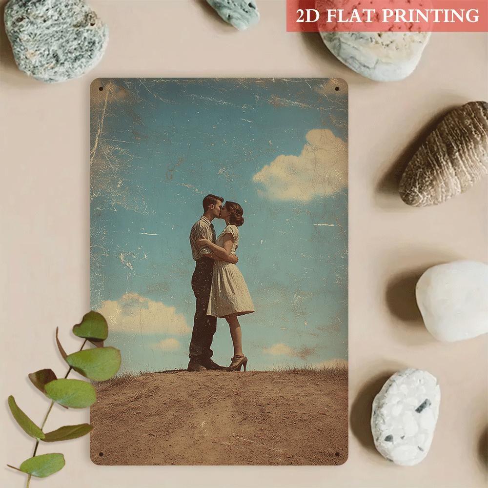 

Vintage Valentine s Day Metal Decorative Painting Gift for Couples Bedroom Living Room Cafe