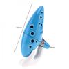 Alto 12 Hole Ocarina Ceramic ToneC Flute Sky Blue Instrument with  Music Book and Neck Strap Cord