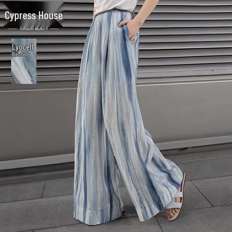 Women s Tie-Dye Linen Blend Wide-Leg Pants M