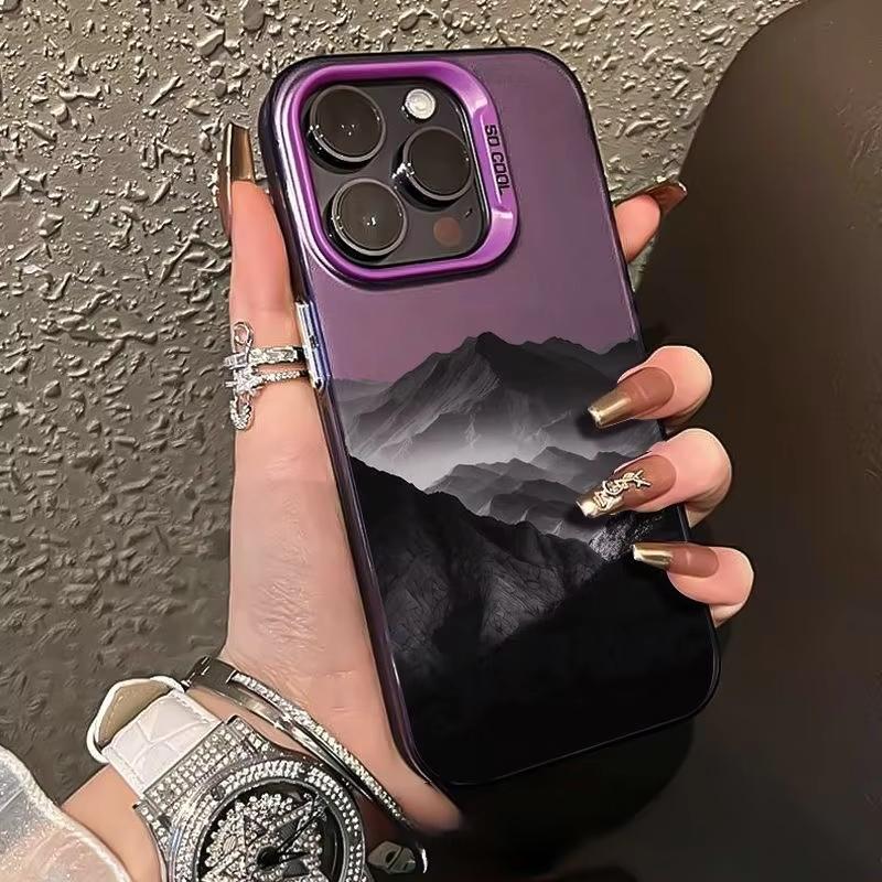 Dark Mist Mountain Range Phone Case For IPhone 17 16 15 14 Pro Max 13 12 11 Pro Max 7 8 Plus XS XR X 16E Hard Cover Case Funda