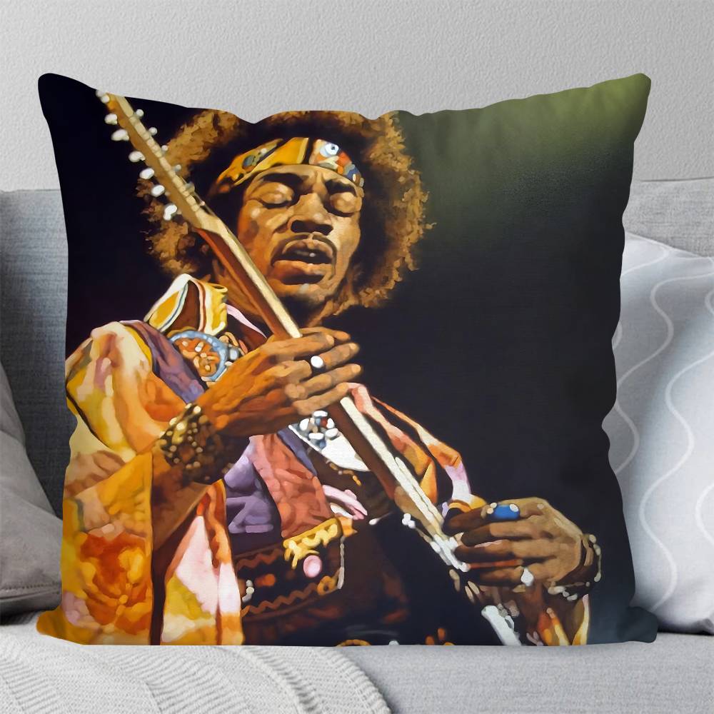 SINGER J-JIMI H-HENDRIX Pillow Case Square Pillow Bedroom Sofa Leisure Comfort Cushion Car Living Room Home Decoration