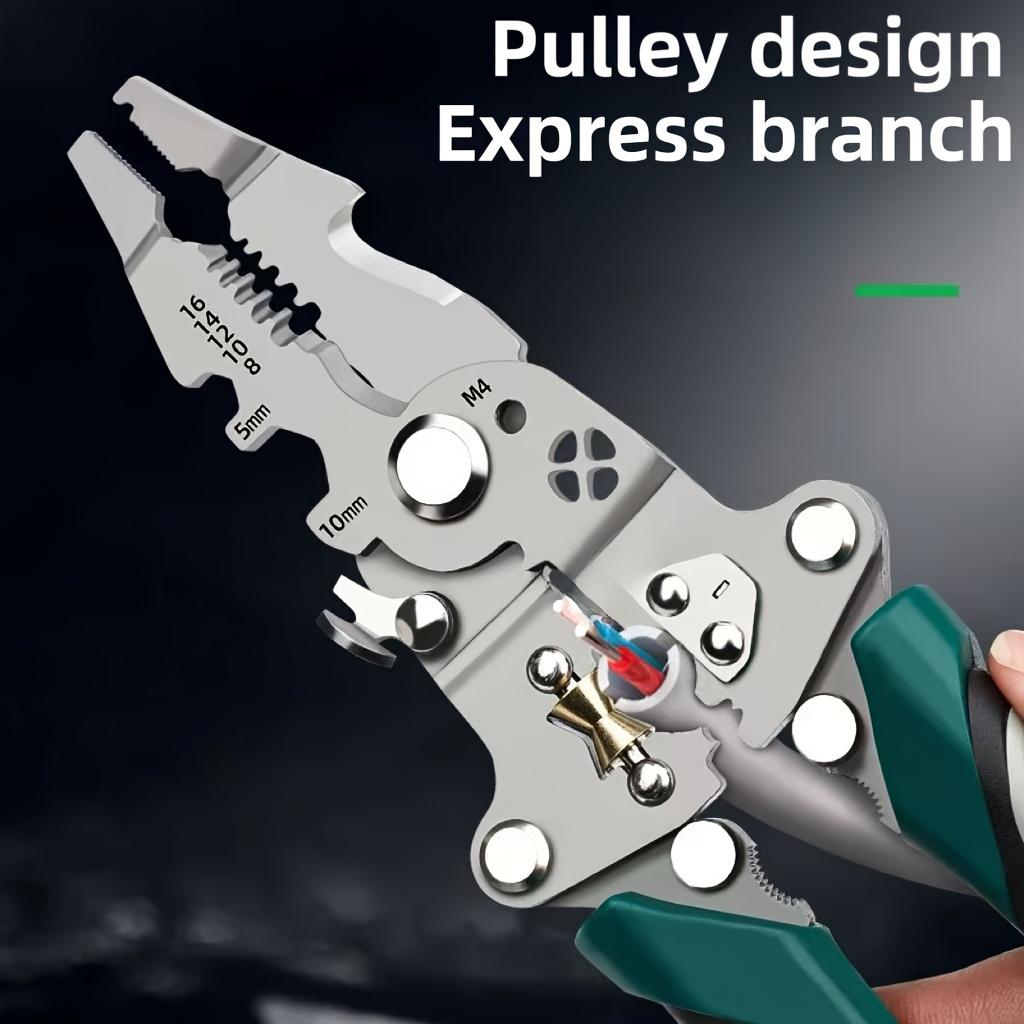 Multifunctional foldable wire stripping pliers: special wire stripping pliers for electricians, trimmable wires,etc.,folded design, convenient storage