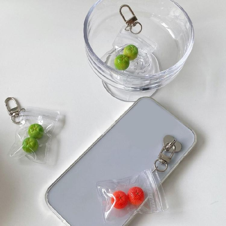 Adorable Citrus Fruit Key Ring Orange Keychain Alloy Materials Lovely Jewelry Perfect For Keys Or Phone Accessories